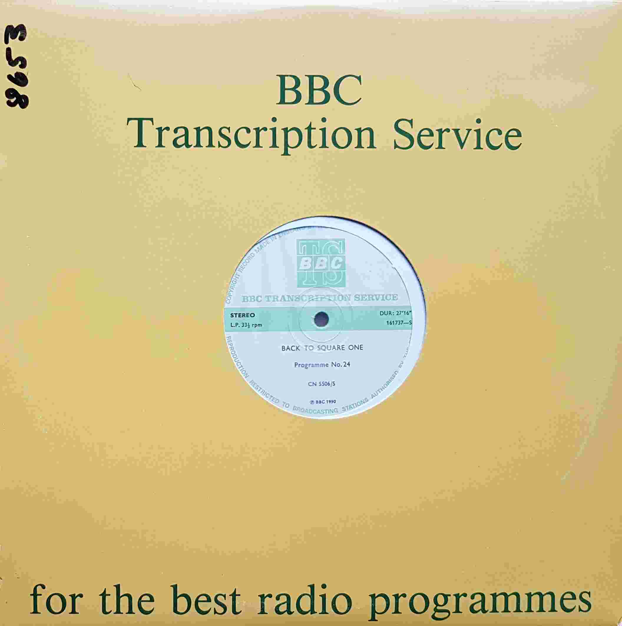 Picture of CN 5506 S 12 Back to square one - Programme 23 & 24 by artist Chris Serle from the BBC records and Tapes library